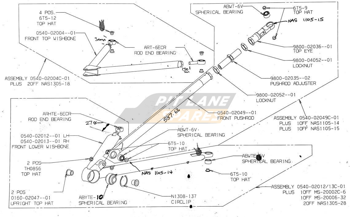 STANDARD FRONT  SUSPENSION Diagram